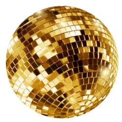 Golden disco mirror ball
