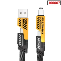 4 in 1 Convertible Metal Fast Data Cable Braided Cable 65W 4ft USB C USB a Multiple Charging Cable ( 100007 )