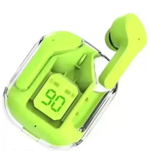 AIRPODS with 20 Hours Playback and transparent Display  Bluetooth Headset ( GREEN )