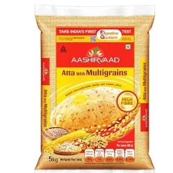 Aashirvaad Atta with Multigrains, 5kg pack, The High Fibre Atta