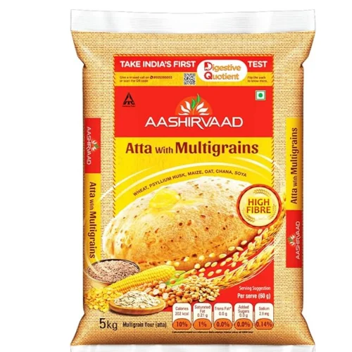 Aashirvaad Atta with Multigrains, 5kg pack, The High Fibre Atta