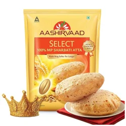 Aashirvaad Select Sharbati Atta, 5 kg, Premium 100% MP Sharbati Wheat Atta for softer rotis