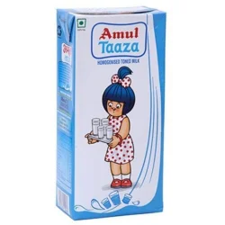 Amul Taaza Homogenized toned Milk, 200 ml
