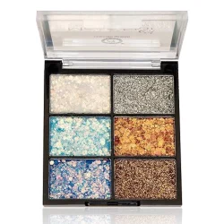 COLORS QUEEN Moon Star 6 Color Glitter Eyeshadow Palette Shimmery Finish Highly Sparkle Glitter Eyeshadow Palette Long Lasting Eye Makeup Palette