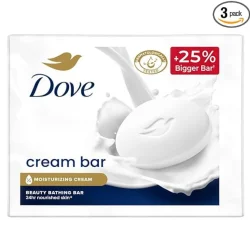 Dove Cream Beauty Bar - Soft, Smooth, Moisturised Skin, 3x125 g