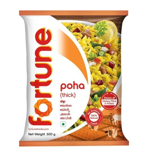 FORTUNE Thick Poha, Source of Fibre and Protein, 500grams