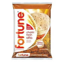 Fortune Chakki Fresh Atta, 5 kg, 100% Atta 0% Maida