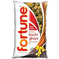 Fortune Premium Kachi Ghani Pure Mustard Oil, 1 ltr pouch