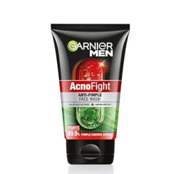 Garnier Men Acno Fight Anti Pimple Face Wash,Anti Pimple Face Wash with Salicylic Acid and Herba Repair, Fights Pimples and uproots blackheads,Suitable for all Skin types including sensitive skin,100g