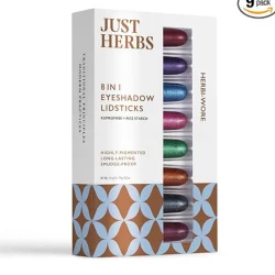 Just herbs 8 in 1 Herbal Metallic-shimmer finish, Long Lasting & Ultra Smooth Eye Shadow Lidsticks with Kumkumadi - 12gm