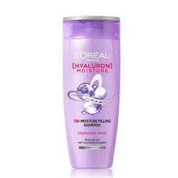 L'Oreal Paris Hyaluron Moisture 72HR Moisture Filling Shampoo powered by Hyaluronic Acid, for Frizz-free, Hydrated and Bouncy Hair Full of Life 180 ml