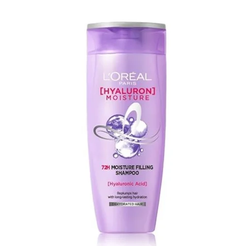 L'Oreal Paris Hyaluron Moisture 72HR Moisture Filling Shampoo powered by Hyaluronic Acid, for Frizz-free, Hydrated and Bouncy Hair Full of Life 180 ml