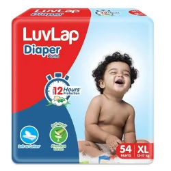 LuvLap Pant Style Baby Diapers, X-Large (XL), 54 Count, For babies of Upto 12-17Kg with Aloe Vera Lotion for rash protection, with upto 12hr protection, Diapers