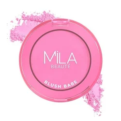 MILA BEAUTÉ Blush Babe Powder Blush Matte Finish Long-Lasting Pigment Easy to Blend  Non-Drying With Rosehip Oil, Jojoba Oil and Vitamin E