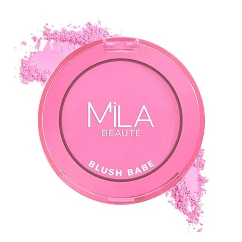 MILA BEAUTÉ Blush Babe Powder Blush Matte Finish Long-Lasting Pigment Easy to Blend  Non-Drying With Rosehip Oil, Jojoba Oil and Vitamin E