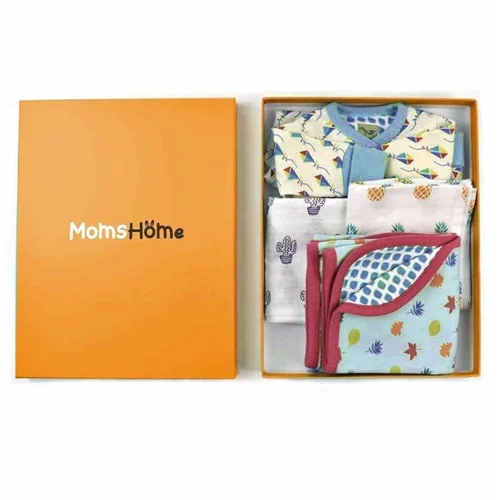 MOM'S HOME New Born Baby Hospital Essentials Gift Box Multicolor - Pack of 27 Items