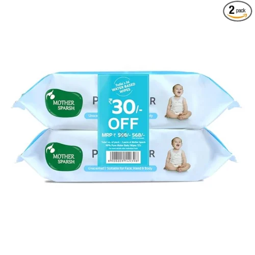 Mother Sparsh 99% Pure Water (Unscented) Baby Wipes with Lid