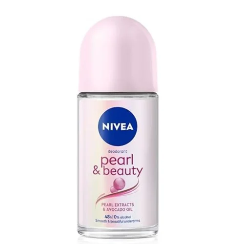 NIVEA Pearl and Beauty 50ml Deo Roll On With Pearl Extracts & Avocado Oil 72 H Smooth & Beautiful Underarms