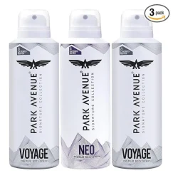 Park Avenue Men Voyage & Neo Signature Collection Deodorant Spray Fresh Long-Lasting Aroma 150Ml Each (Pack Of 3), 450 Millilitres