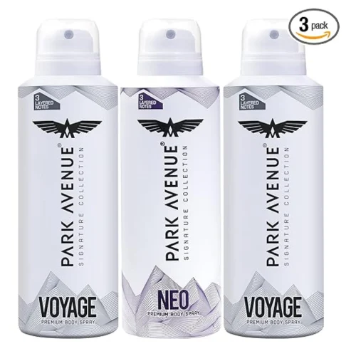 Park Avenue Men Voyage & Neo Signature Collection Deodorant Spray Fresh Long-Lasting Aroma 150Ml Each (Pack Of 3), 450 Millilitres