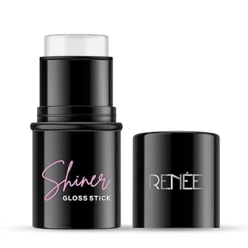 RENEE Shiner Face Gloss Stick, Gives Instant Glossy Shine, Hydrates & Moisturizes, Non-Sticky & Lightweight Formula, Offers Soft Skin, Enriched with Vitamin E, Sunflower Seed Oil & Coconut Oil, 5 Gm