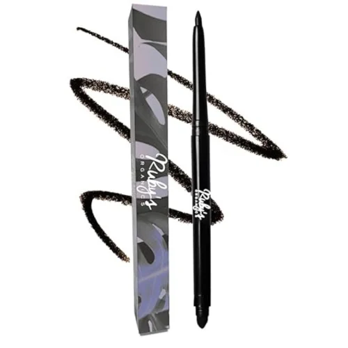 RUBY's ORGANICS Kohl Eyeliner- Black, Kajal with In-Built Smudger for Smokey-Eye, Extra Smooth & Blendable, Long-Wearing Matte Finish, Organic Eye Makeup, Cruelty-Free & Vegan, 0.35 Gm,Pencil