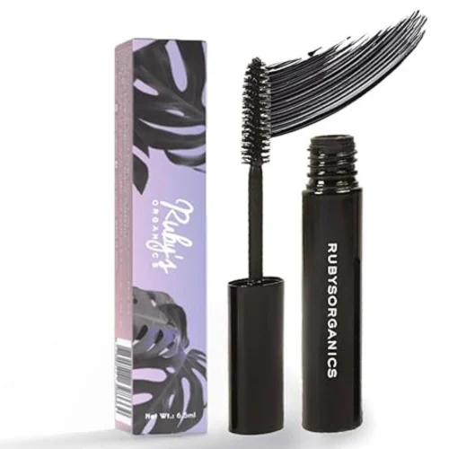 Ruby's Organics Mascara Black - Natural, Non-toxic, Long-lasting, Waterproof, Full-lift, Eye Makeup, Safe and Non-irritating Formula for Sensitive Eyes, Cruelty-Free, Paraben Free - Black, 6.5ml