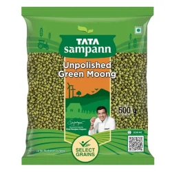 Tata Sampann Unpolished Green Moong Dal (Whole), 500g